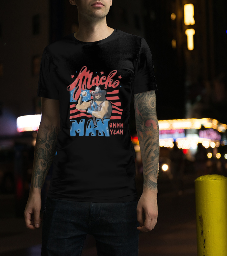 Macho Man Randy Savage American Flag Ohhh Yeah Independence Day T-Shirt