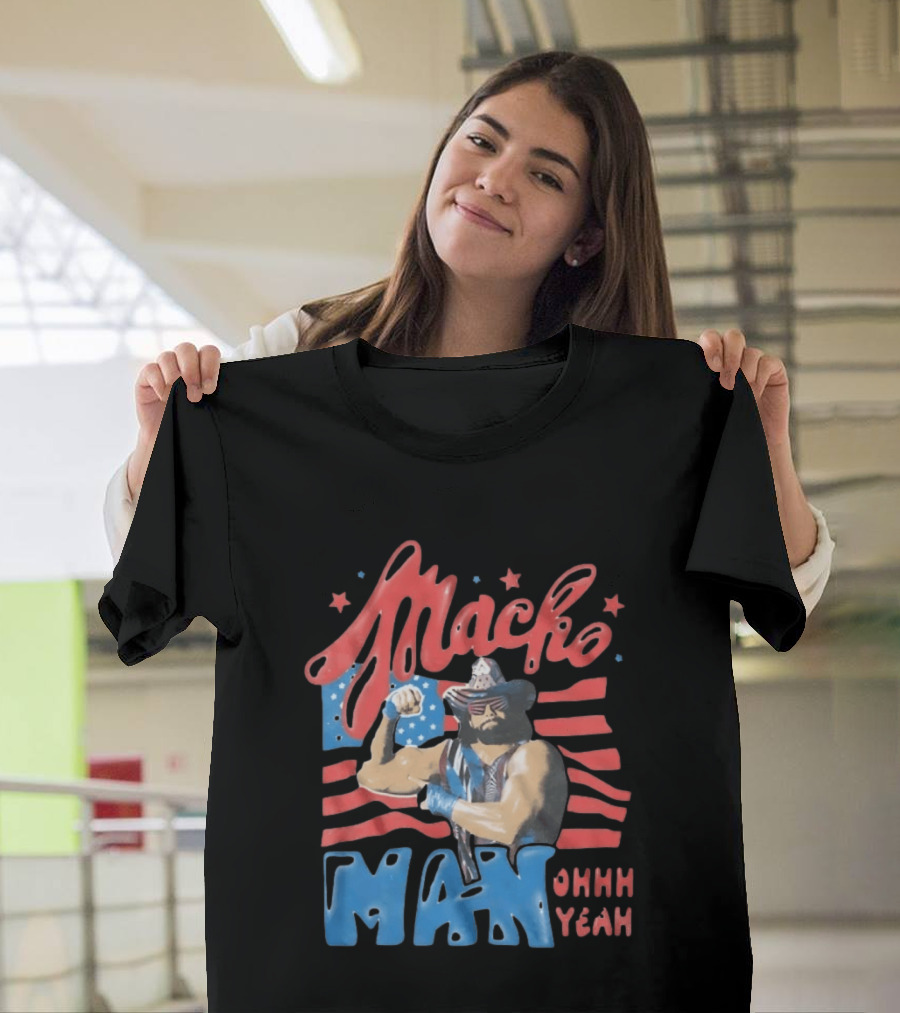 Macho Man Randy Savage American Flag Ohhh Yeah Independence Day T-Shirt