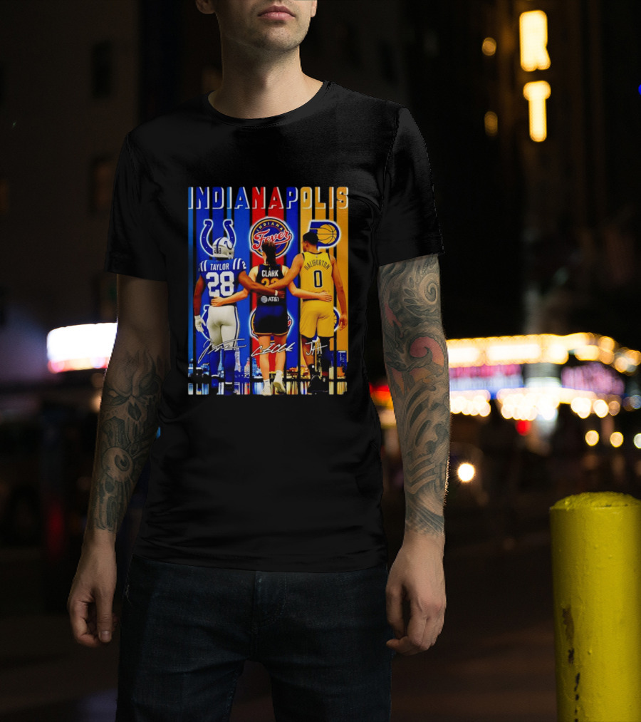 Indianapolis Colts Fever Pacers Jonathan Taylor Caitlin Clark Tyrese Haliburton T-Shirt