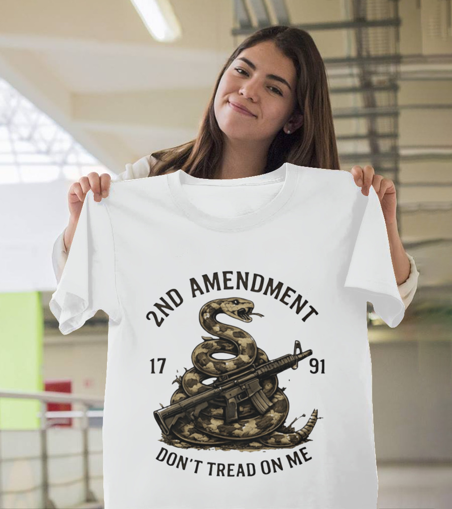 2nd Amendment 1791 Coiled Snake With Rifle Don't Tread On Me T-Shirt
