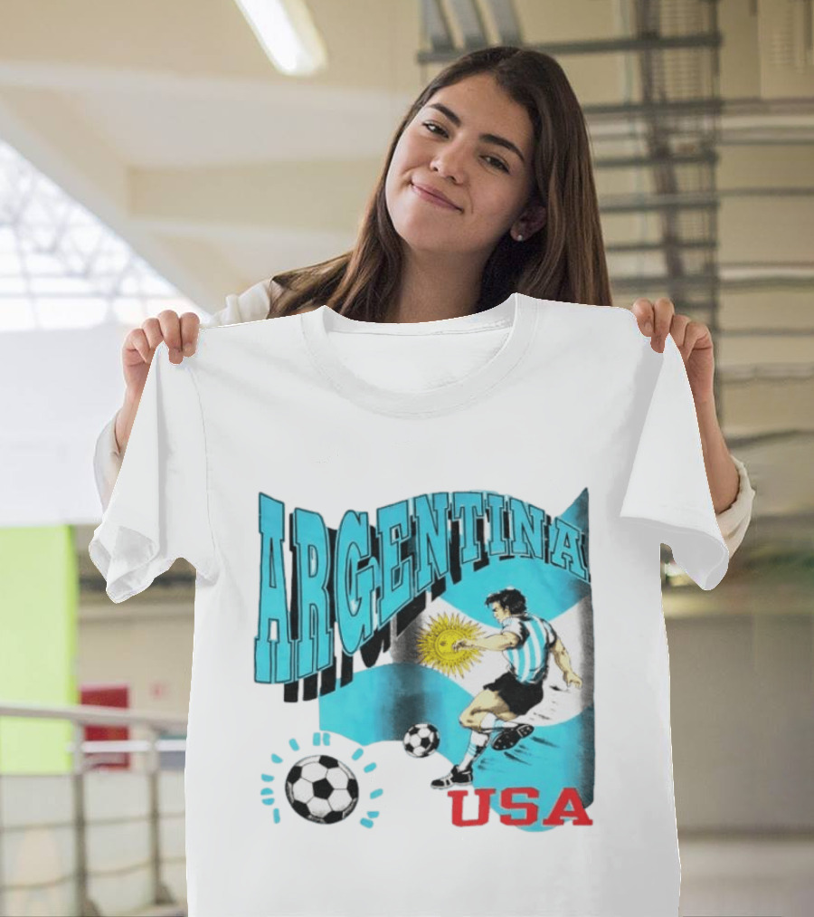 Argentina National Football Maradona Sun Of May USA Soccer T-Shirt
