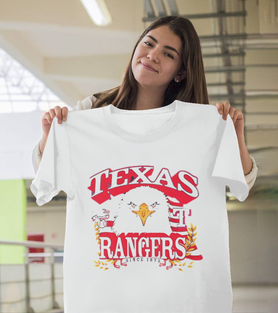 Texas Rangers Eagle American Flag Since 1972 T-Shirt