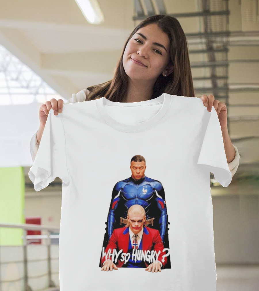 Kylian Mbappé Erling Haaland The Dark Knight Why So Hungry Joker T-Shirt
