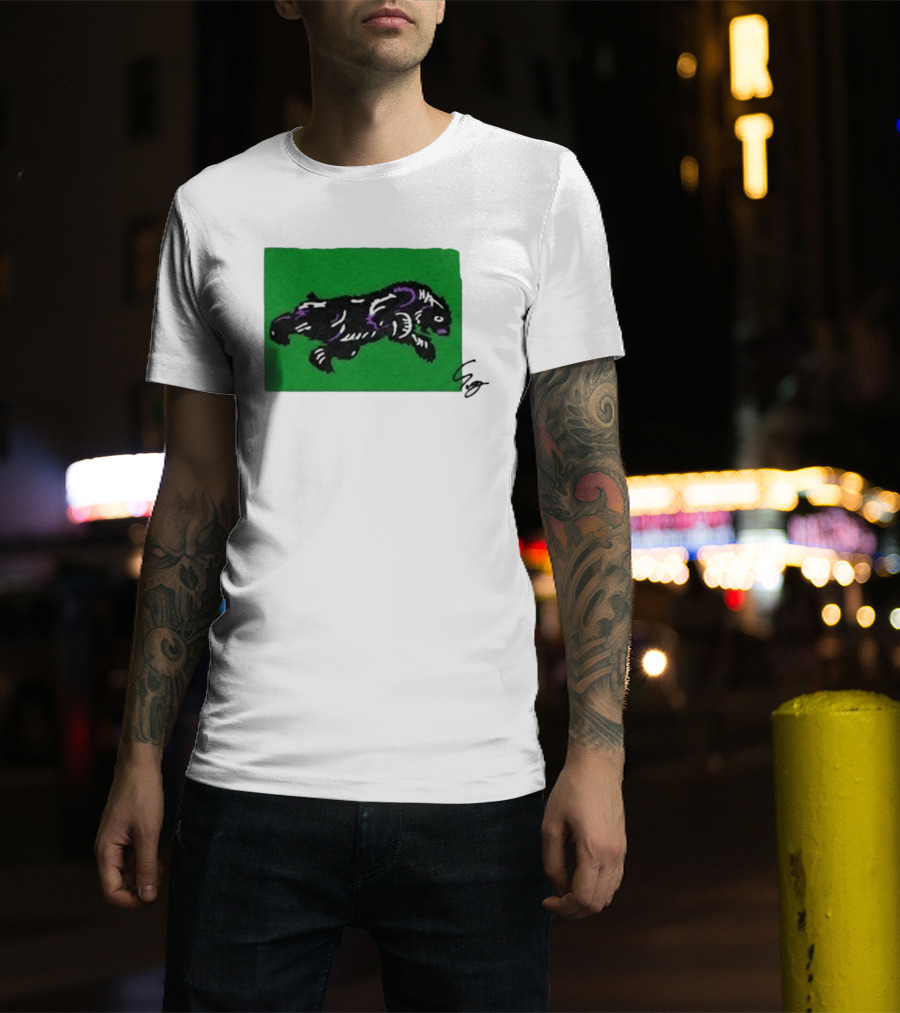 Mako Komuro 2026 Black And Purple Bear On Green T-Shirt