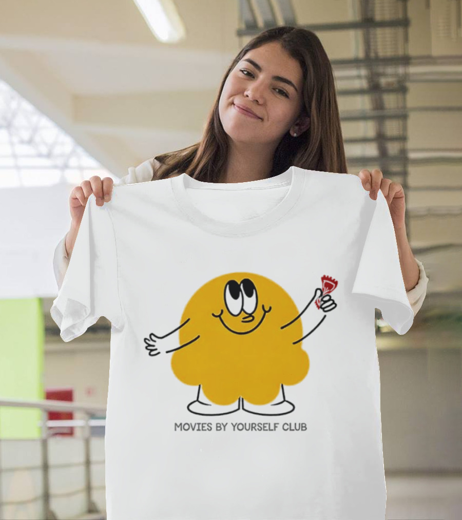 Movies By Yourself Club Yellow Blob Holding A Red Candy T-Shirt