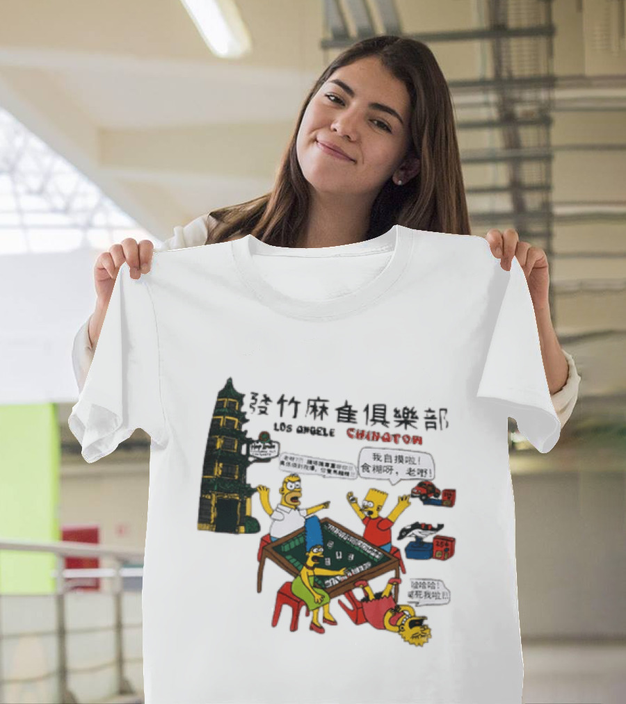 Simpsons Mahjong Club Los Angeles Chinatown T-Shirt