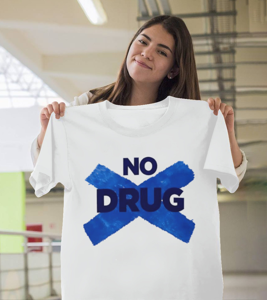Maradona No Drug Blue Cross Message T-Shirt