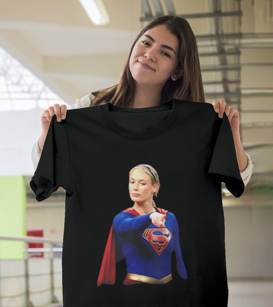 Supergirl Sophie Cunningham Pointing Indiana Fever WNBA T-Shirt