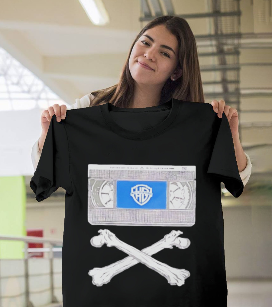 Warner Brothers VHS Tape Crossbones Skull T-Shirt