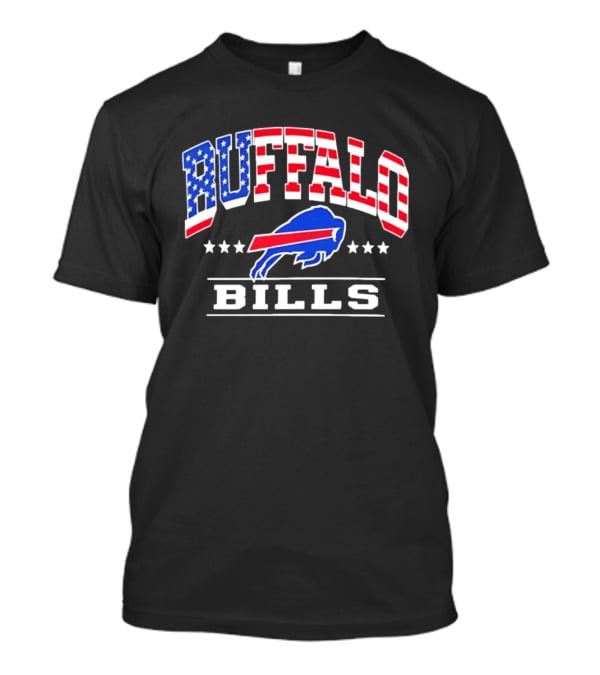 Buffalo Bills Stars And Stripes USA Flag Football Team T-Shirt