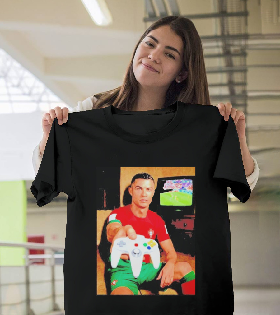 Cristiano Ronaldo Portugal National Team Soccer Gaming Controller Retro Gamer T-Shirt