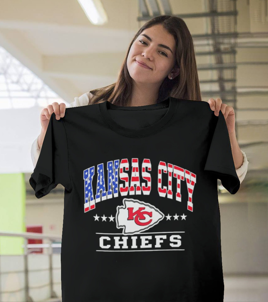 Kansas City Chiefs Americana Patriotic Flag Stars T-Shirt