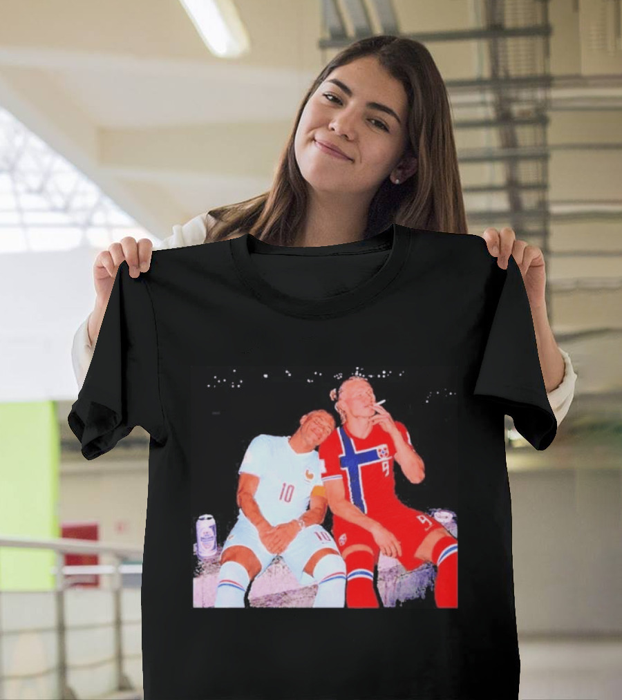 Kylian Mbappé France 10 Erling Haaland Norway 9 Soccer Friendship Fan T-Shirt