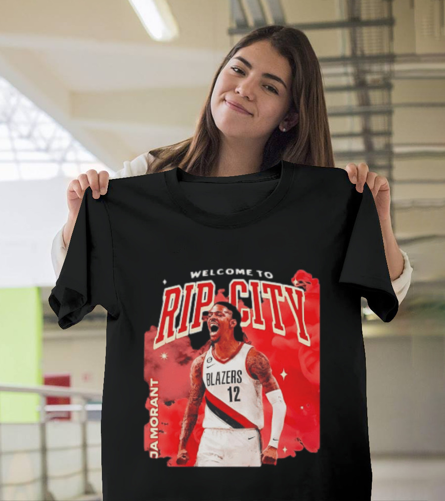 Ja Morant Welcome To Rip City Portland Trail Blazers Blazing Energy T-Shirt