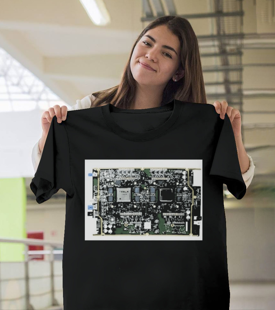 Tesla HW4 Brain Circuit Board Computer Chip Technology T-Shirt