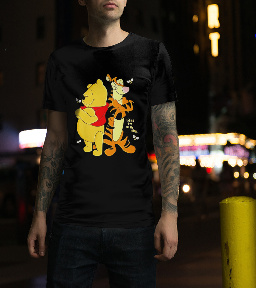 Lifes Better With Homies Winnie The Pooh And Tigger Bees T-Shirt