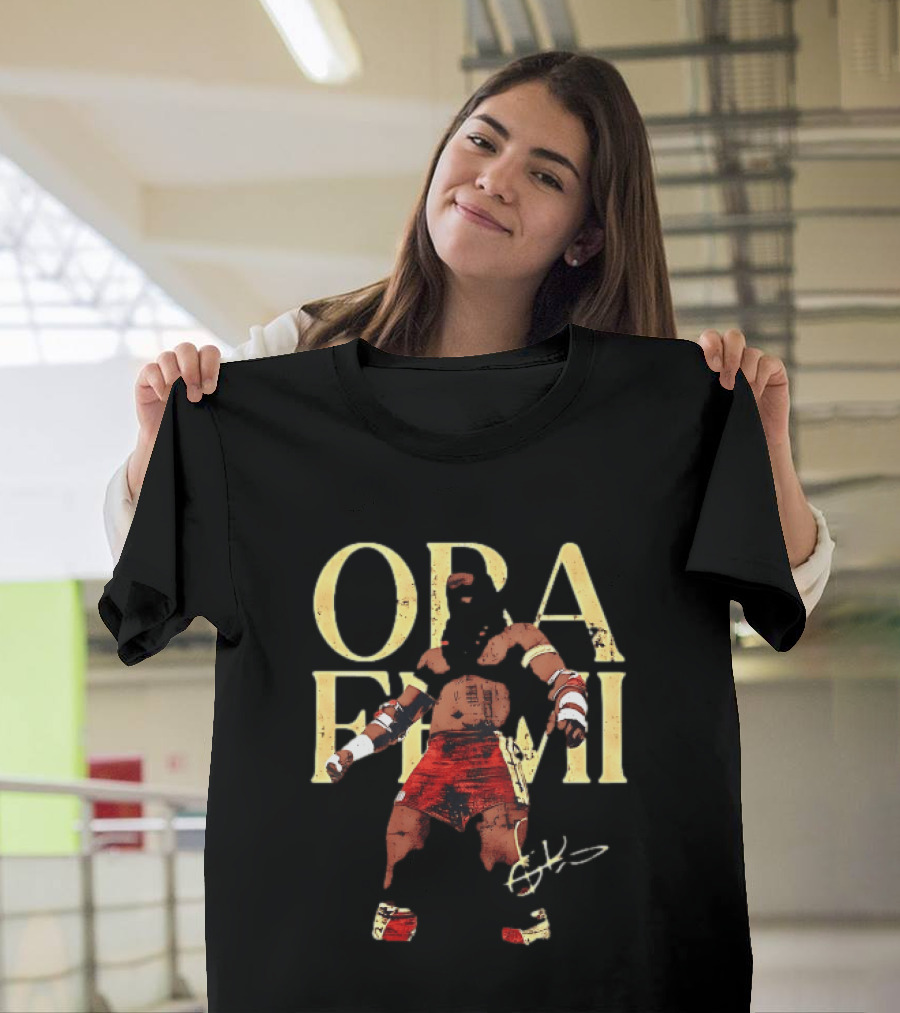 Oba Femi Obi Femi Boxing Warrior Red Shorts Pose T-Shirt