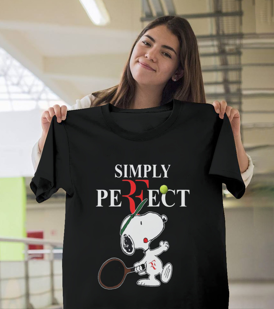 Snoopy Roger Federer Simply Perfect Tennis Player Peanuts T-Shirt