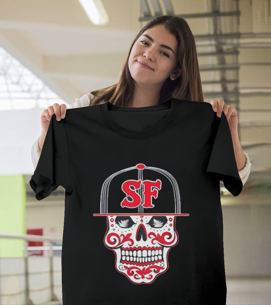 Sf Sugar Skull San Francisco Hat Baseball T-Shirt