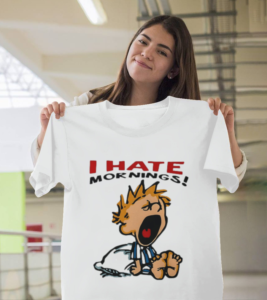 Calvin I Hate Mornings Comic T-Shirt