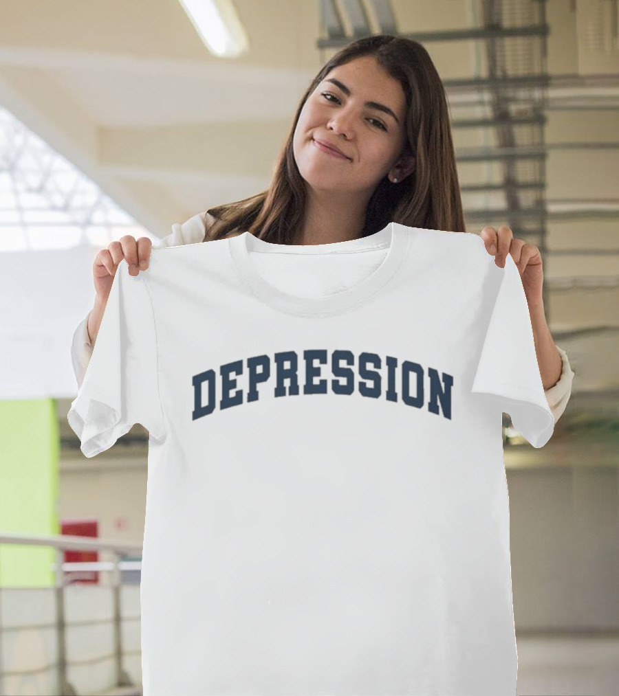 Depression Arched Bold Lettering T-Shirt