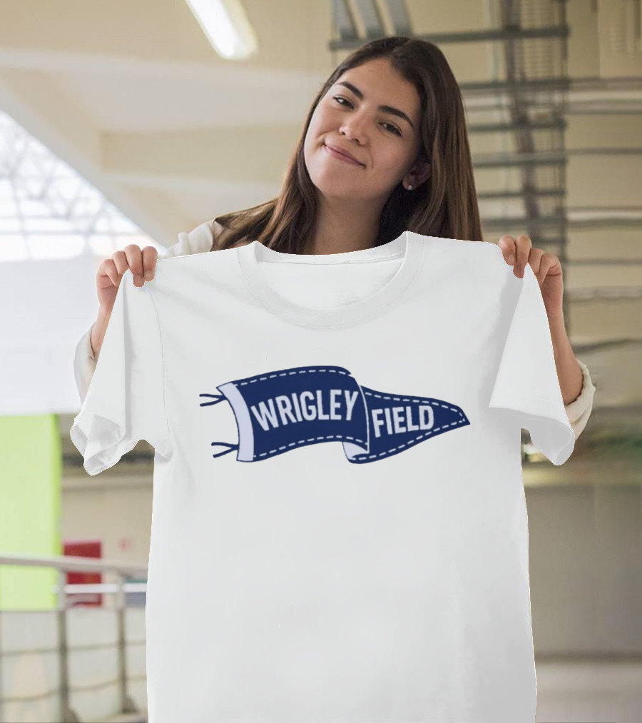 Wrigley Field Pennant Vintage Chicago Cubs Memorabilia T-Shirt