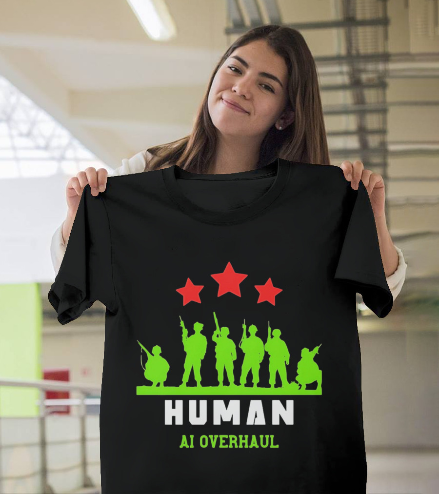 AI Overhaul Human Soldiers With Red Stars T-Shirt