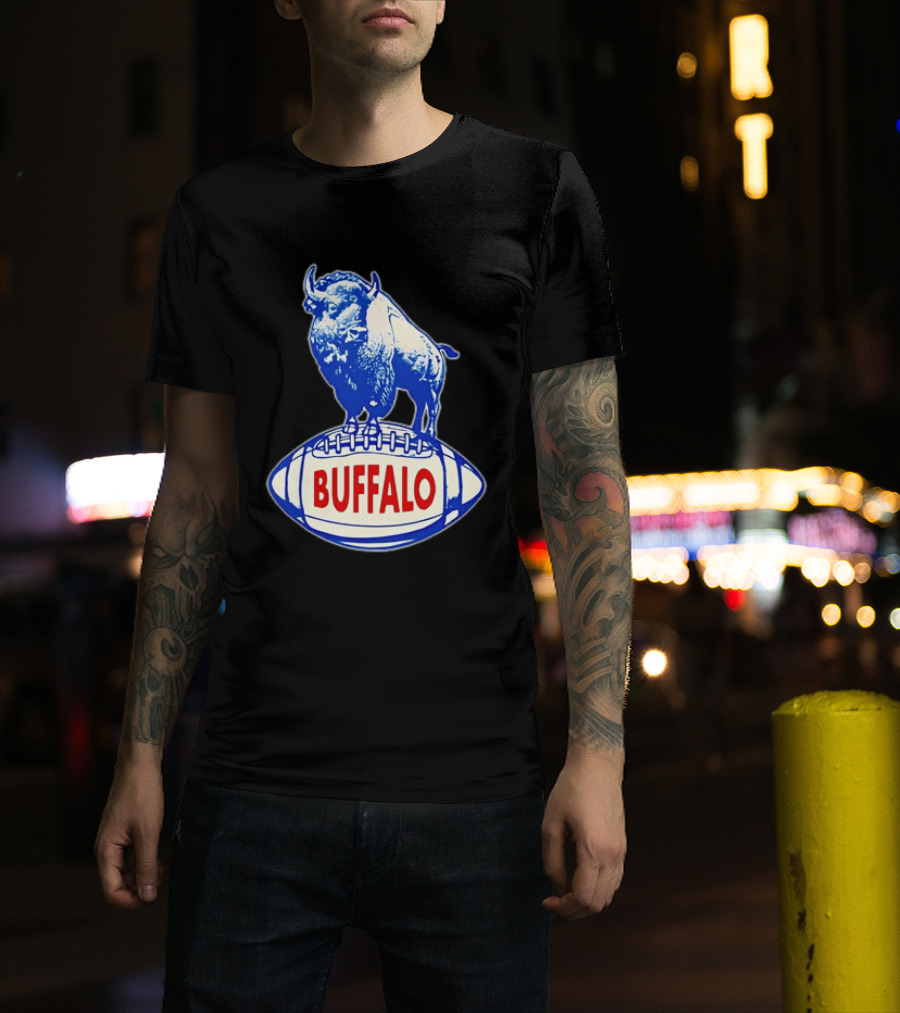 Buffalo Bills Vintage Standing Bison On Football Retro Nostalgia T-Shirt