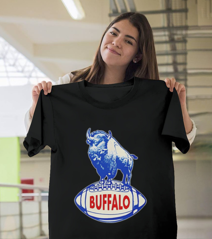 Buffalo Bills Vintage Standing Bison On Football Retro Nostalgia T-Shirt