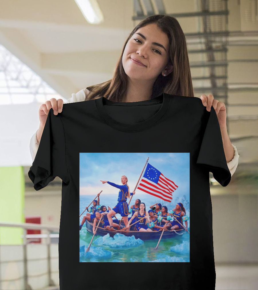 Indiana Fever Crossing The Delaware With Floaties Basketball Team T-Shirt