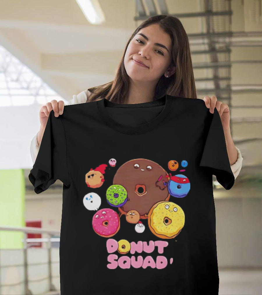 Colorful Donut Squad Cartoon Team With Playful Characters T-Shirt