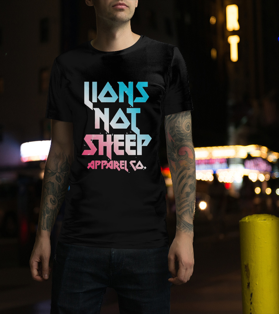 Lions Not Sheep Apparel Co. Mens Tagline Print T-Shirt