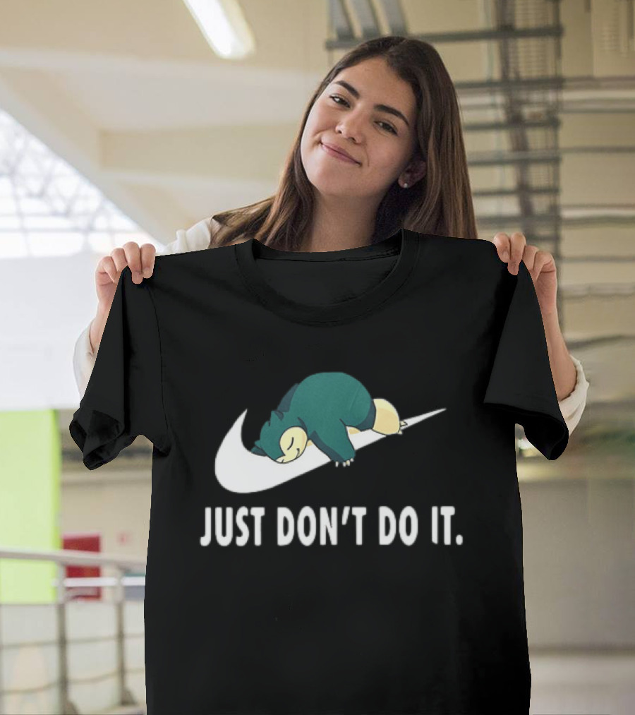 Snorlax Just Don't Do It Pokemon Parody With Iconic Swoosh T-Shirt