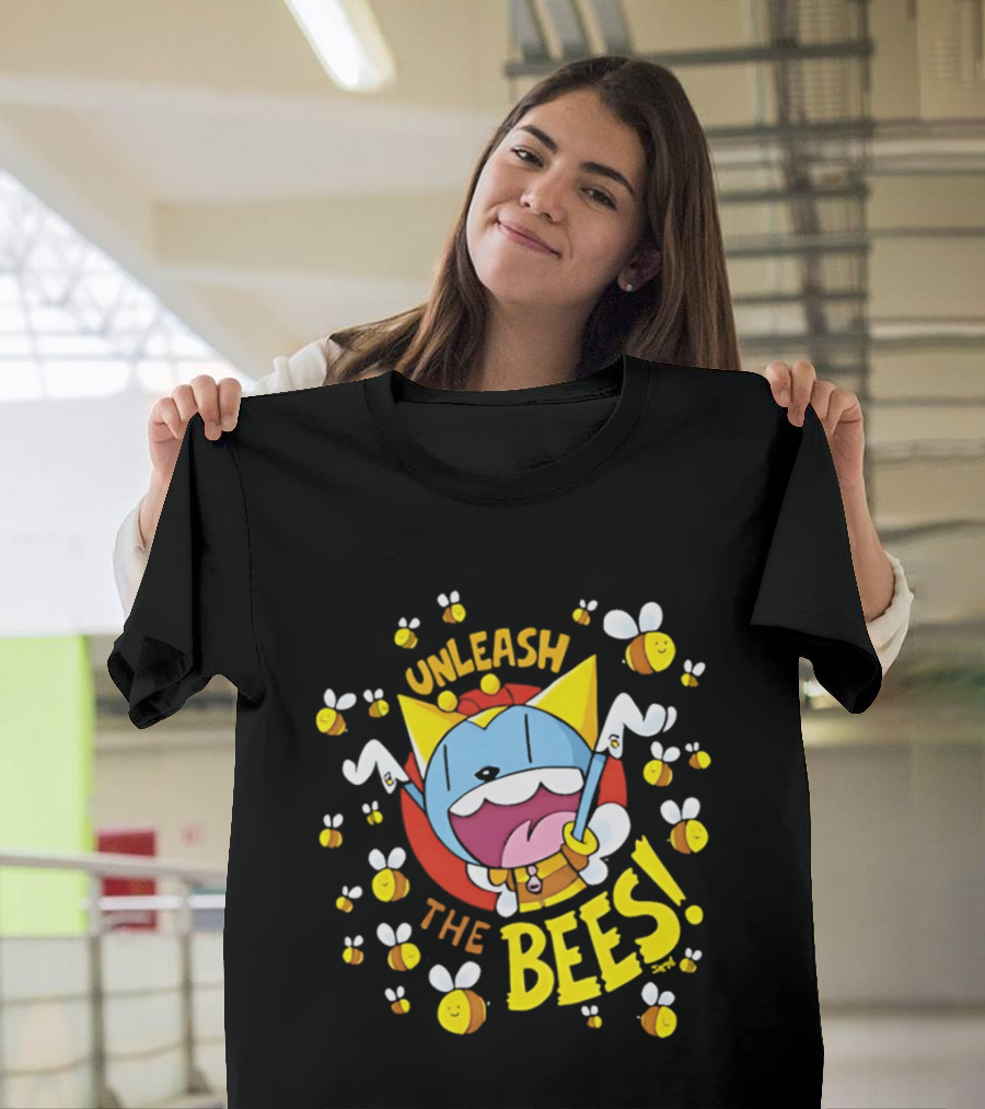 Unleash The Bees Looshkin Cartoon Character Honeycombs T-Shirt