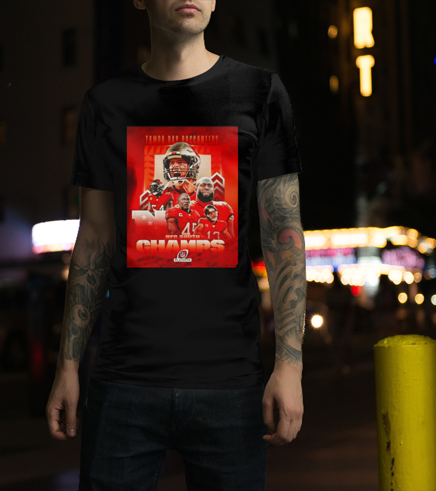 Tampa Bay Buccaneers NFL Playoffs NFC South Champs Celebration T-Shirt