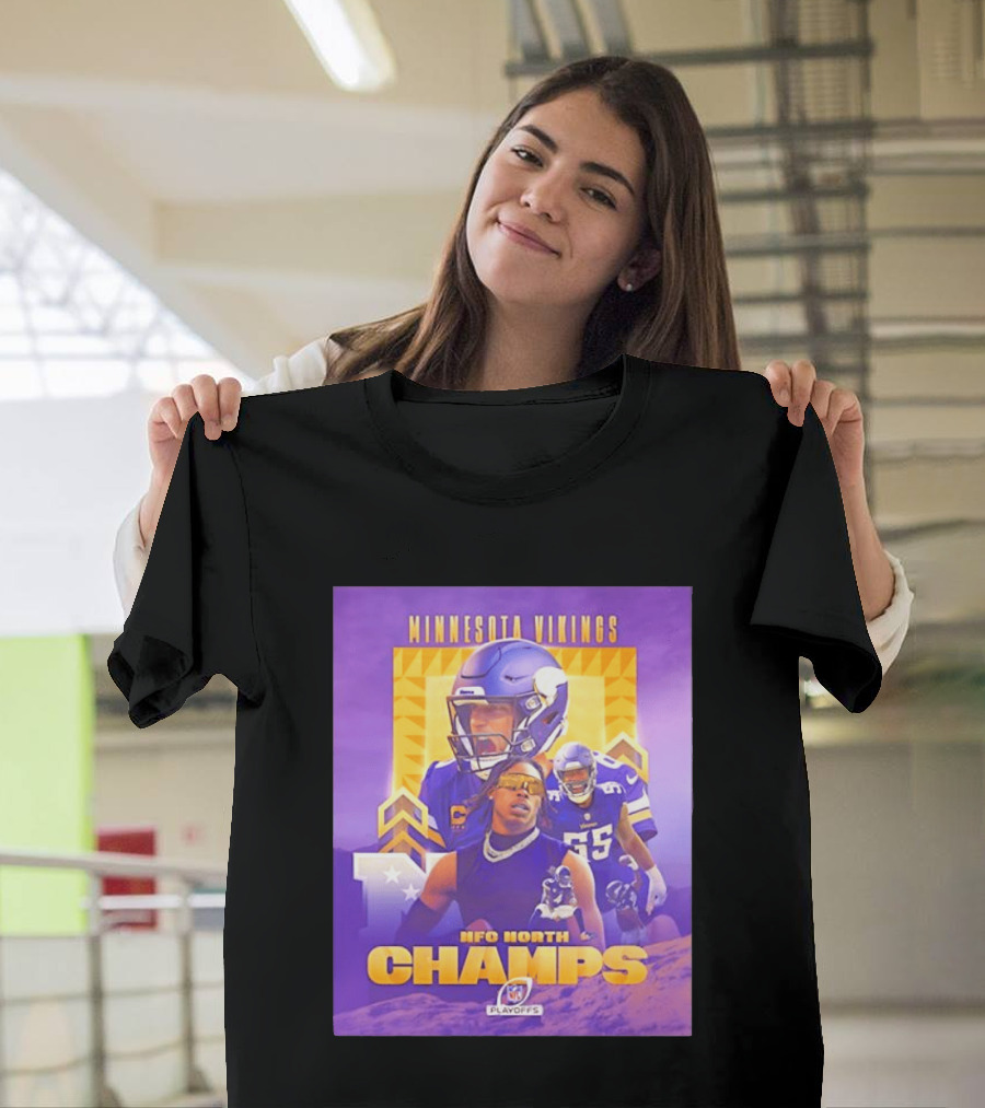Minnesota Vikings NFC North Champs 2022 Playoffs Celebration T-Shirt
