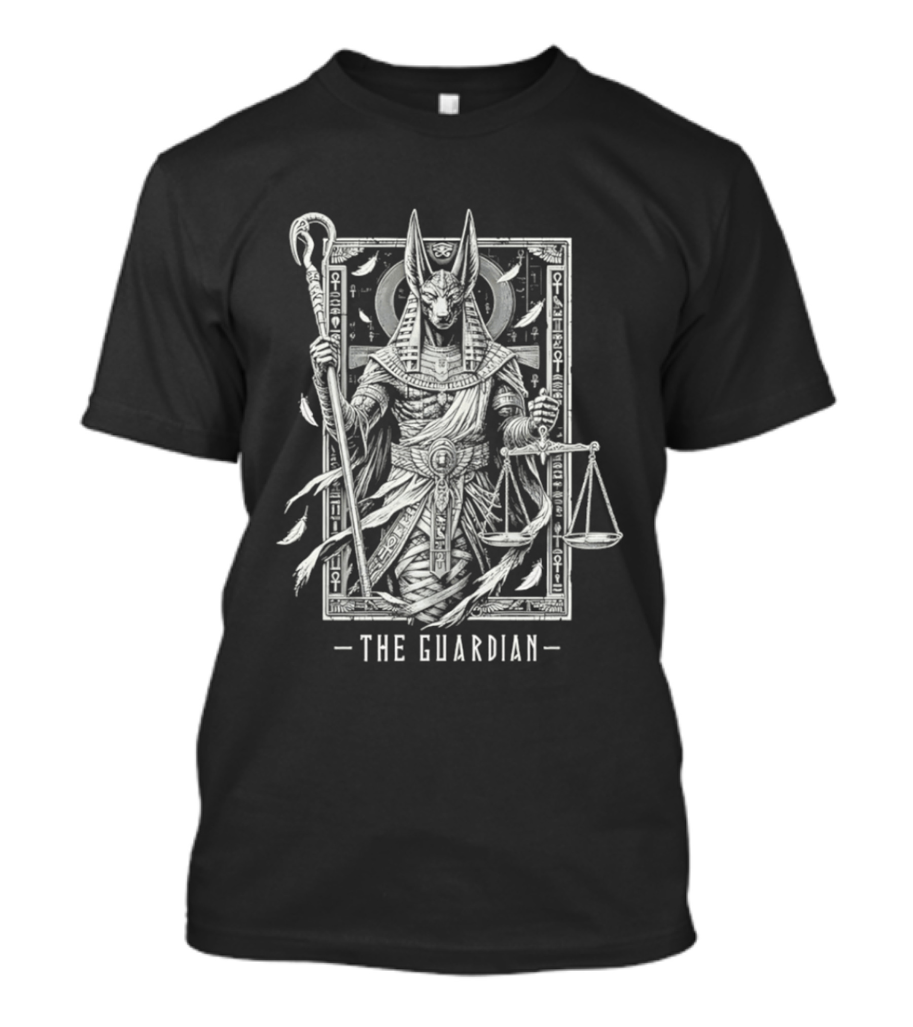 The Guardian Anubis Egyptian Mythology Symbolism With Scales And Ankh T-Shirt