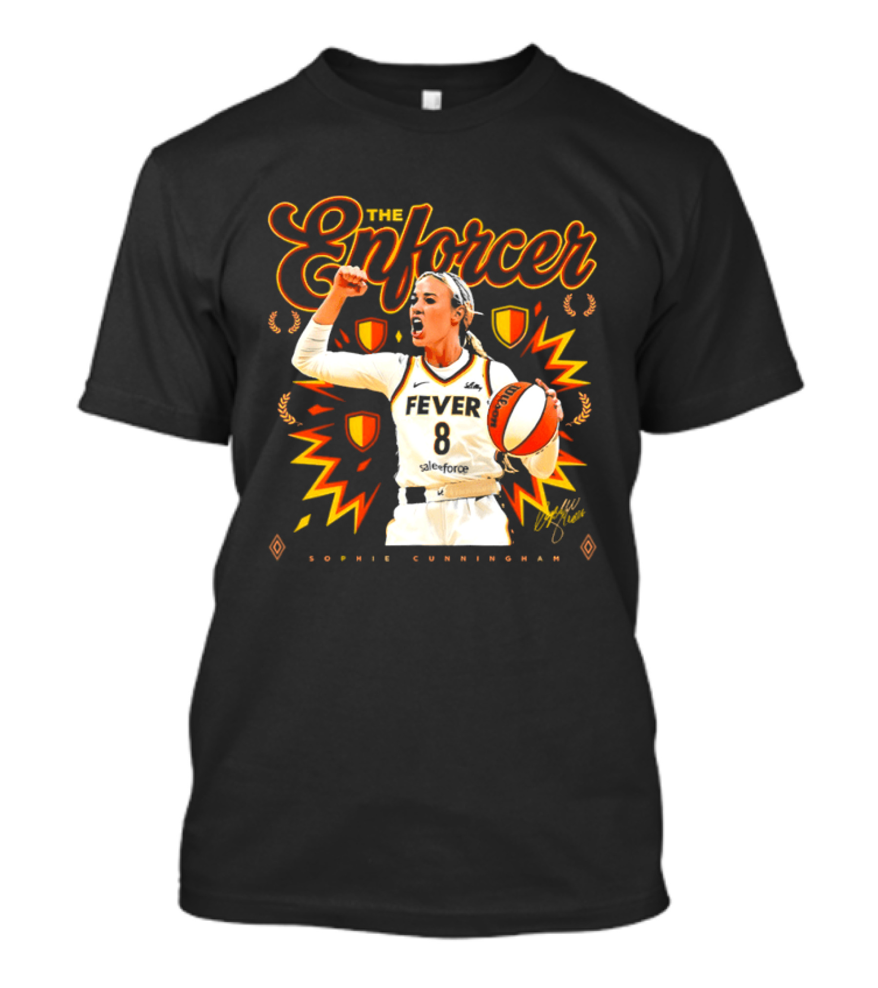 The Enforcer Sophie Cunningham Fever 8 Indiana Basketball WNBA 2026 T-Shirt