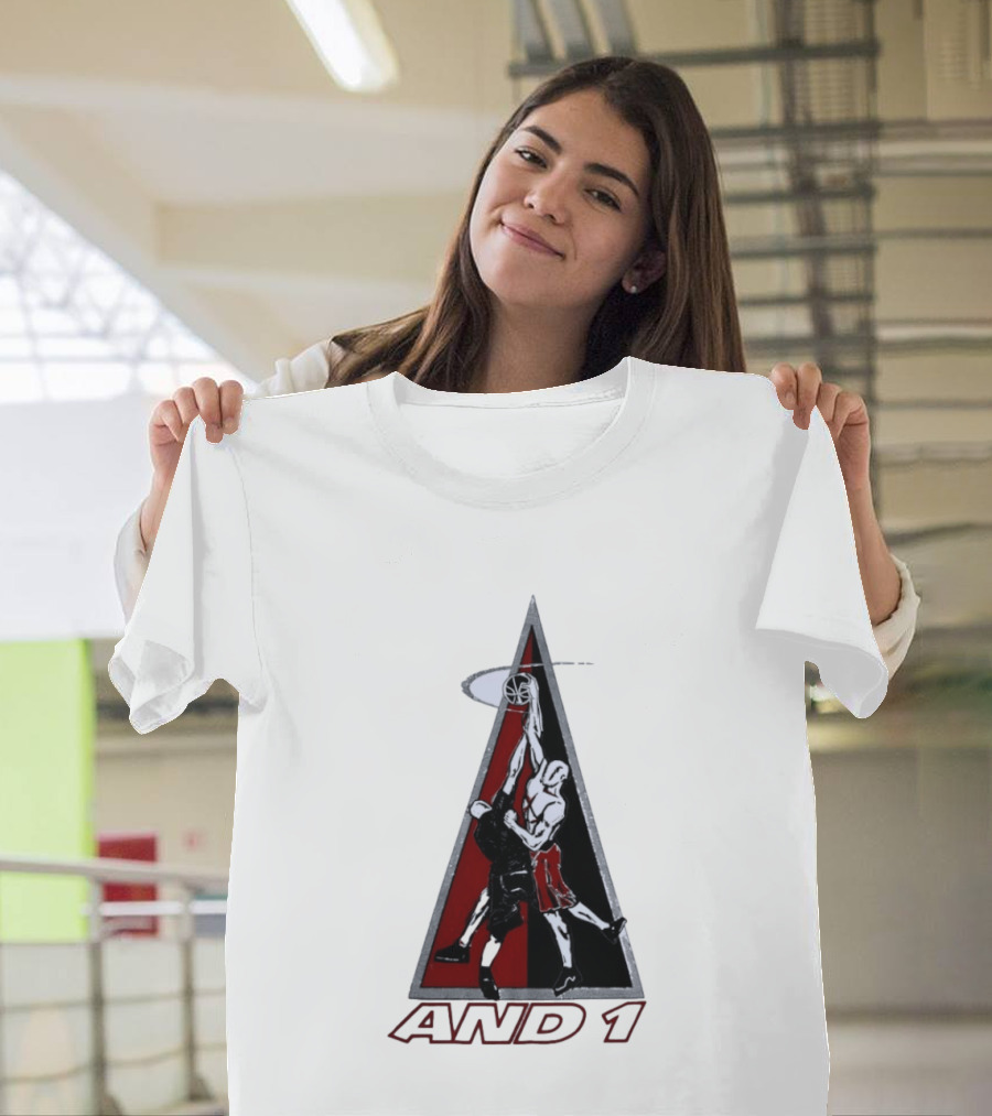 AND 1 Basketball Players Dunking Triangle T-Shirt