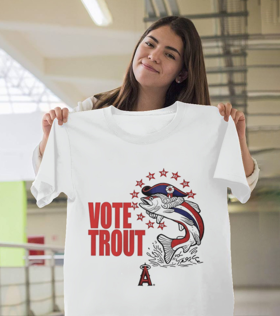 Los Angeles Angels Vote Trout Red Blue Star Fish T-Shirt