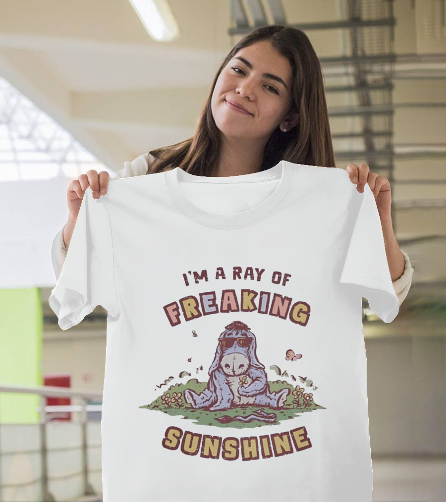 Eeyore I'm A Ray Of Freaking Sunshine Sitting In Flowers T-Shirt