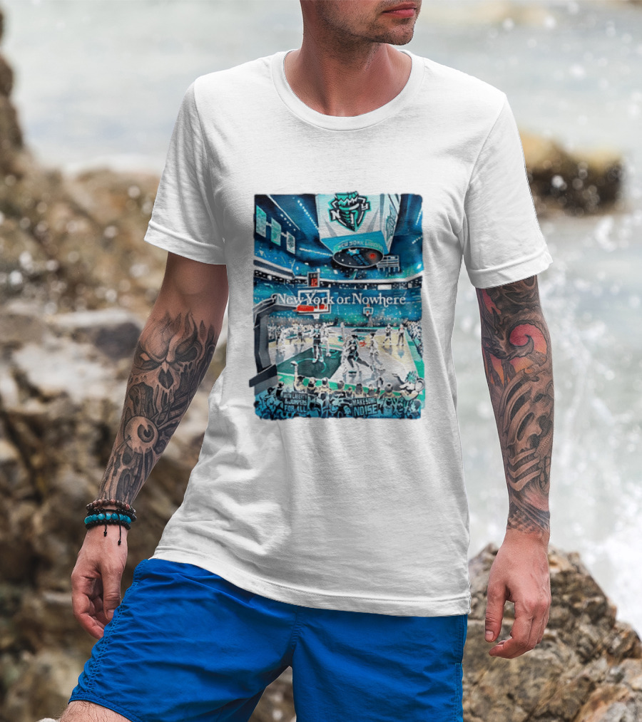 Gavin Snider New York Liberty Basketball New York Or Nowhere Stadium Scene T-Shirt