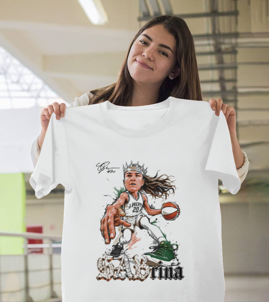 Sabrina Ionescu New York Liberty Basketball Crown T-Shirt