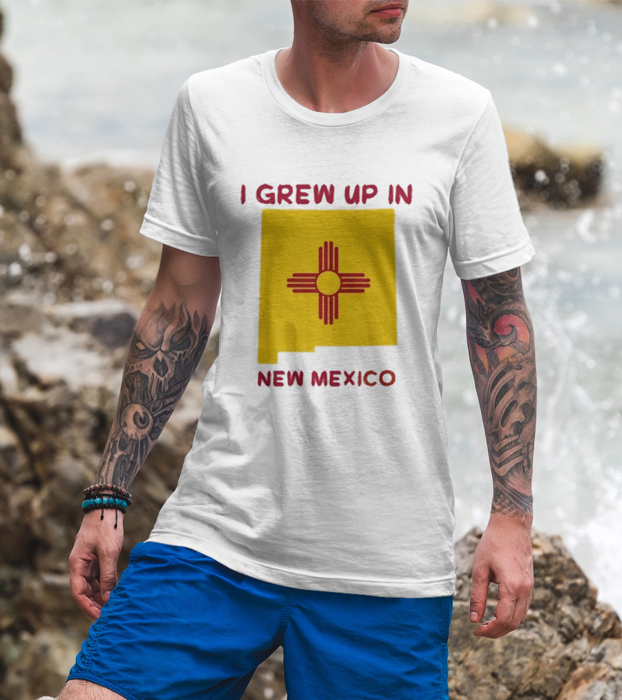 I Grew Up In New Mexico Zia Symbol Home State Pride T-Shirt