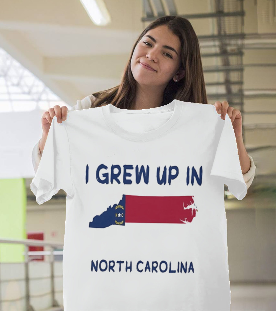 North Carolina Roots Southern Heritage I Grew Up In NC State Flag T-Shirt