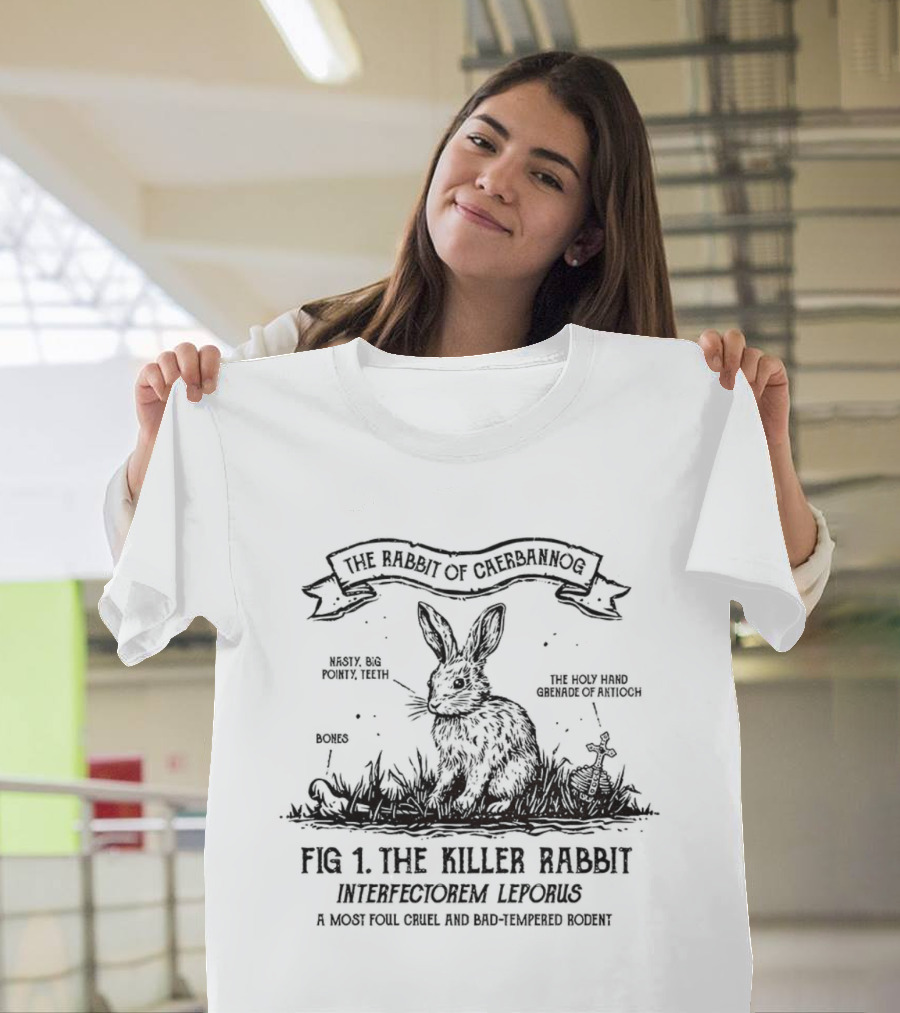 Killer Rabbit Of Caerbannog Monty Python And The Holy Grail Fig 1 Interfectorem Leporus T-Shirt