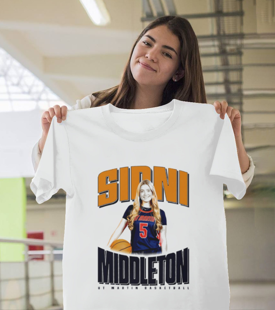 Sidni Middleton 5 UT Martin Skyhawks Basketball T-Shirt