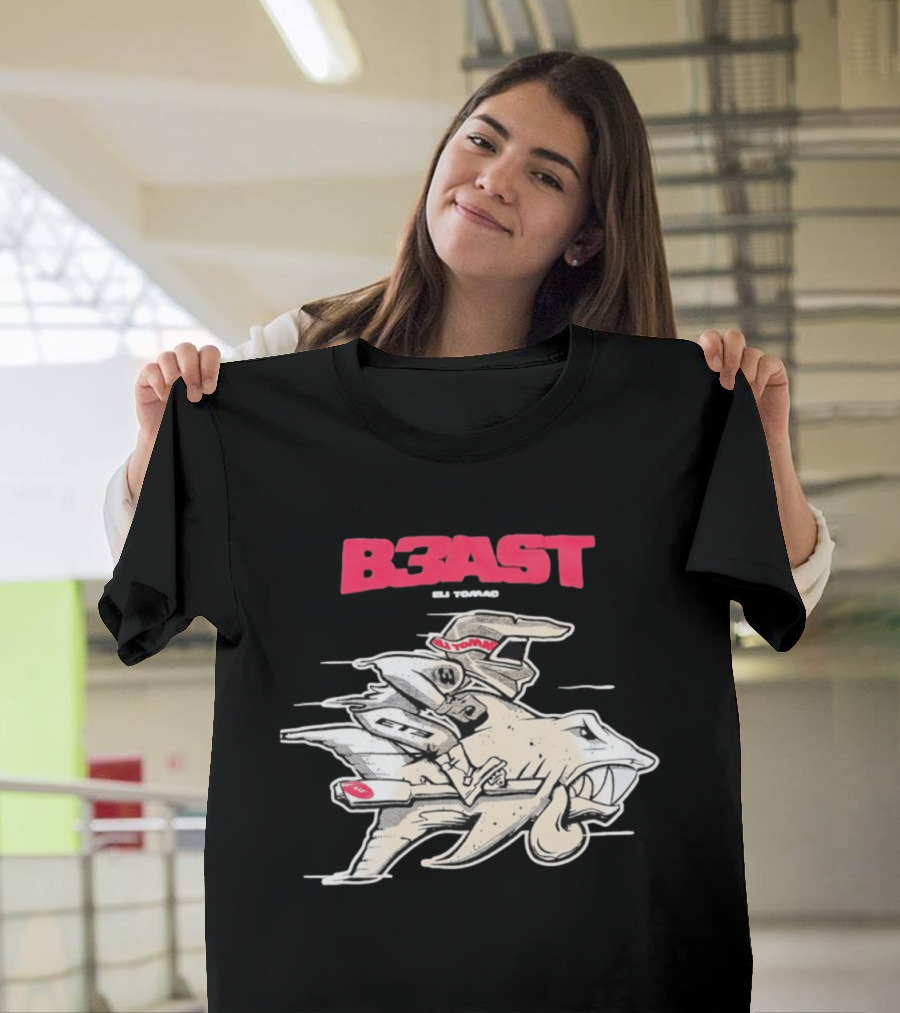 B3AST Eli Tomac Racing Motocross Shark Rider T-Shirt