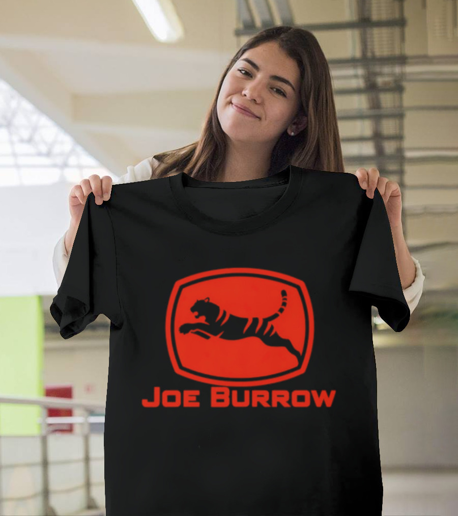 Joe Burrow Cincinnati Bengals Tractor Co Jumping Tiger Oval T-Shirt