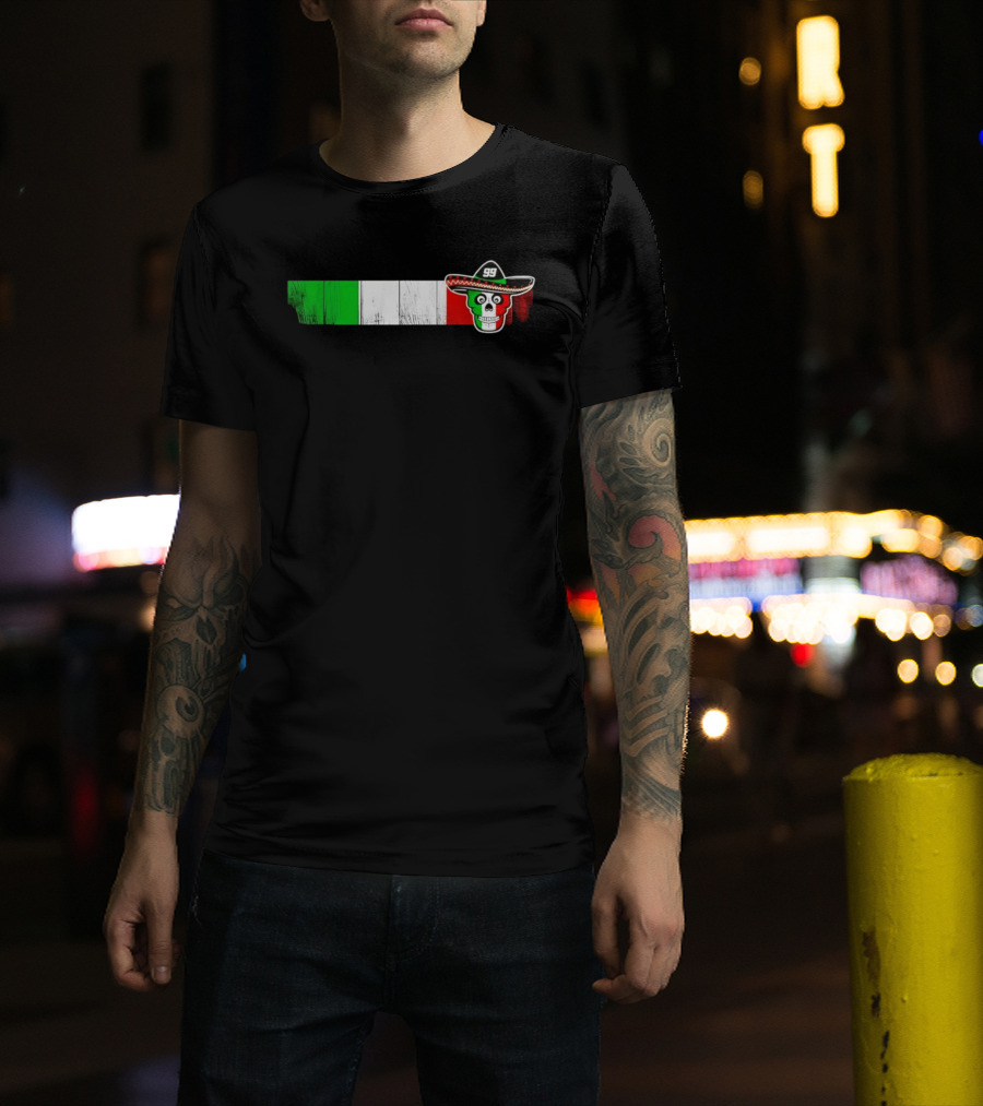 Daniel Suarez 99 Skull Sombrero Mexican Flag T-Shirt